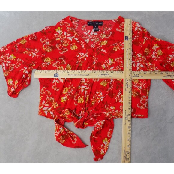 Polly Esther Top Small Flowy Boho Retro Festival Cottage Bold (BUNDLE PRICE $6) - Picture 4 of 4